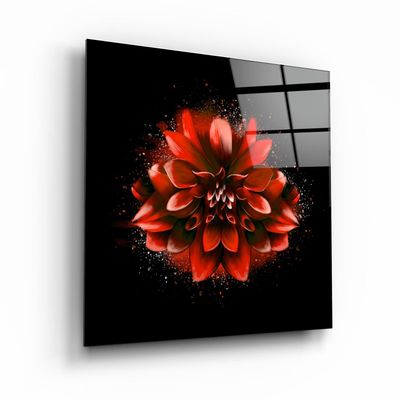 Other wall decoration - ・"Red Flower"・Glass Wall Art | Artdesigna Glass Printing Wall Arts. - ARTDESIGNA