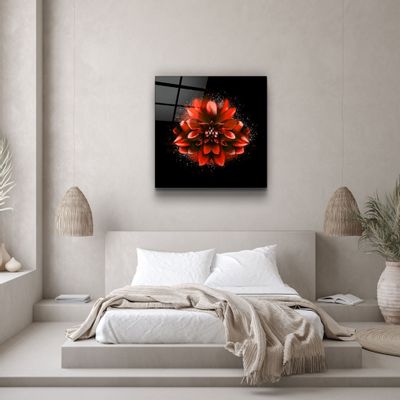 Other wall decoration - ・"Red Flower"・Glass Wall Art | Artdesigna Glass Printing Wall Arts. - ARTDESIGNA