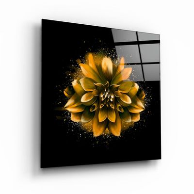Autres décorations murales - ・"Yellow Flower"・Glass Wall Art | Artdesigna Glass Printing Wall Arts. - ARTDESIGNA