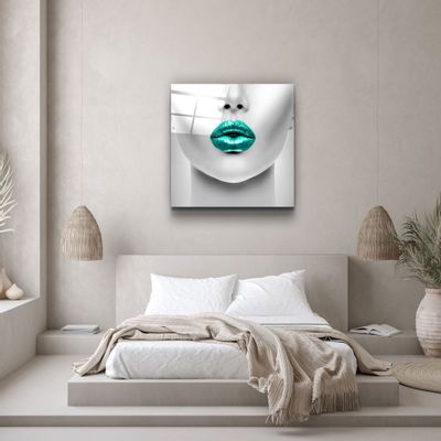 Other wall decoration - ・"Green Lips"・Glass Wall Art | Artdesigna Glass Printing Wall Arts. - ARTDESIGNA