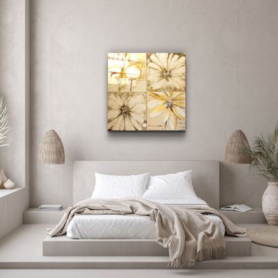 Other wall decoration - ・"Abstract Yellow Flowers"・Glass Wall Art | Artdesigna Glass Printing Wall Arts. - ARTDESIGNA