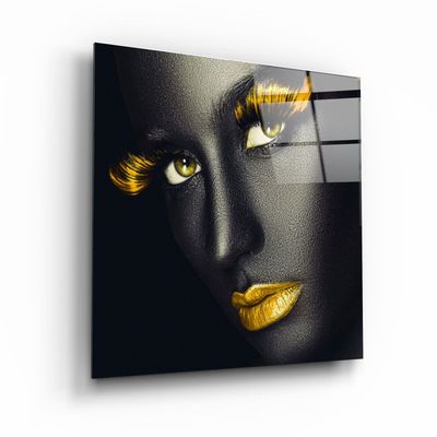 Other wall decoration - ・"Yellow Lips and Eyes"・Glass Wall Art | Artdesigna Glass Printing Wall Arts. - ARTDESIGNA