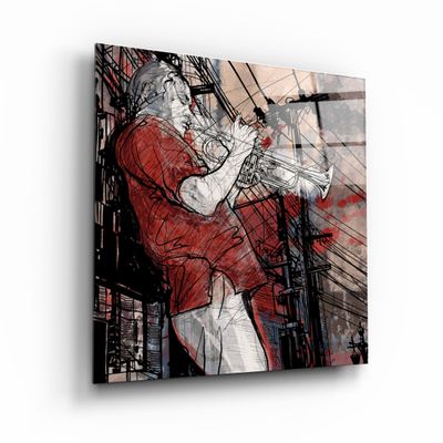 Autres décorations murales - ・"Abstract Musician V2"・Glass Wall Art | Artdesigna Glass Printing Wall Arts. - ARTDESIGNA