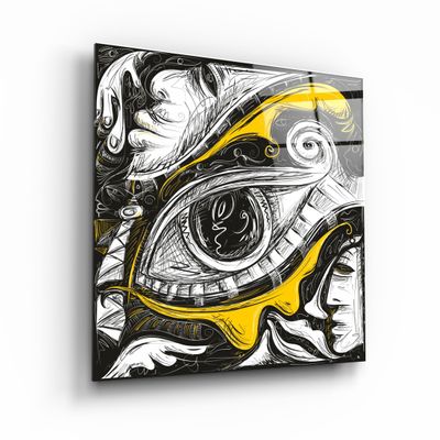 Autres décorations murales - ・"Abstract Faces and Eyes"・Glass Wall Art | Artdesigna Glass Printing Wall Arts. - ARTDESIGNA