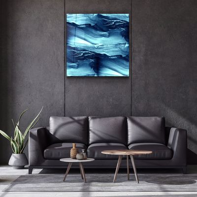 Autres décorations murales - ・"Abstract Waves"・Glass Wall Art | Artdesigna Glass Printing Wall Arts. - ARTDESIGNA