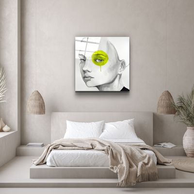 Other wall decoration - ・"Yellow Eye"・Glass Wall Art | Artdesigna Glass Printing Wall Arts. - ARTDESIGNA