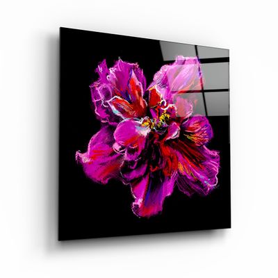 Other wall decoration - ・"Abstract Purple Flower"・Glass Wall Art | Artdesigna Glass Printing Wall Arts. - ARTDESIGNA