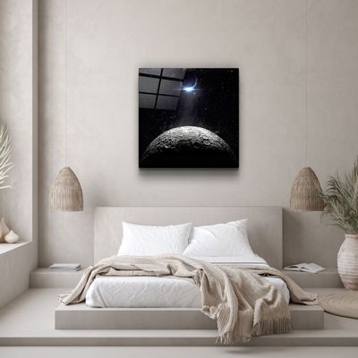 Other wall decoration - ・"Moon and Earth"・Glass Wall Art | Artdesigna Glass Printing Wall Arts. - ARTDESIGNA