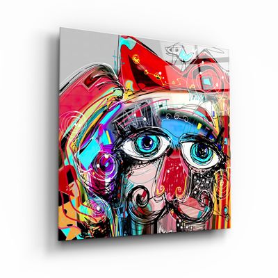 Autres décorations murales - ・"Abstract Colorful Portrait"・Glass Wall Art | Artdesigna Glass Printing Wall Arts. - ARTDESIGNA