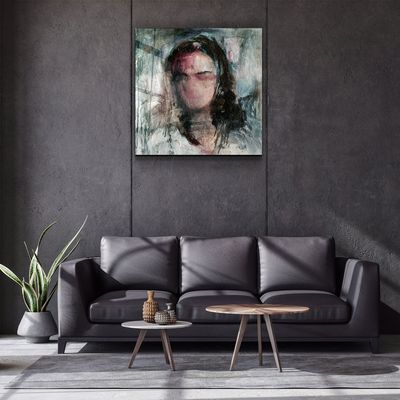 Autres décorations murales - ・"Abstract Woman Oil Painting"・Glass Wall Art | Artdesigna Glass Printing Wall Arts. - ARTDESIGNA
