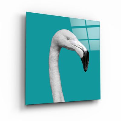 Autres décorations murales - ・"Flamingo - Green"・Glass Wall Art | Artdesigna Glass Printing Wall Arts. - ARTDESIGNA
