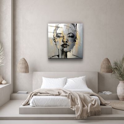 Autres décorations murales - ・"Abstract Woman Portrait V3"・Glass Wall Art | Artdesigna Glass Printing Wall Arts. - ARTDESIGNA