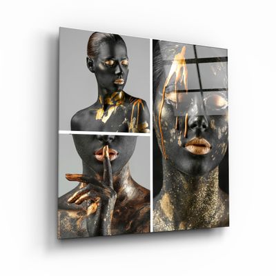 Autres décorations murales - ・"Abstract Makeup Artist - Hush V2"・Glass Wall Art | Artdesigna Glass Printing Wall Arts. - ARTDESIGNA