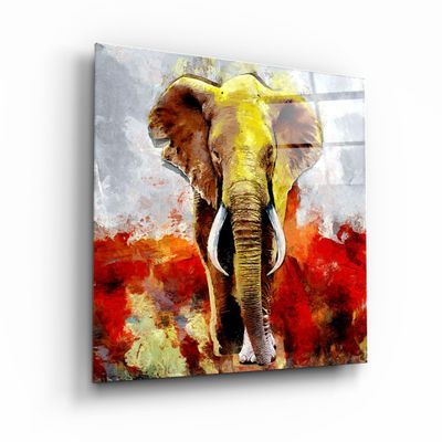 Other wall decoration - ・"Abstract Colorful Elephant"・Glass Wall Art | Artdesigna Glass Printing Wall Arts. - ARTDESIGNA