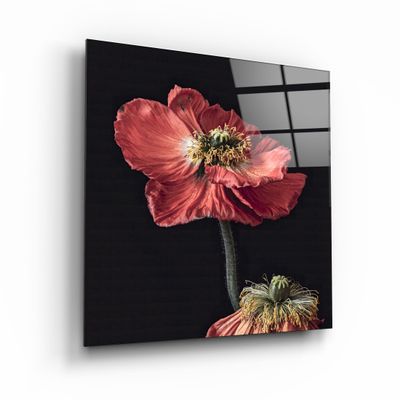 Other wall decoration - ・"Red Flowers"・Glass Wall Art | Artdesigna Glass Printing Wall Arts. - ARTDESIGNA