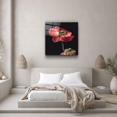 Other wall decoration - ・"Red Flowers"・Glass Wall Art | Artdesigna Glass Printing Wall Arts. - ARTDESIGNA