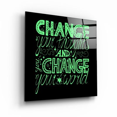 Autres décorations murales - ・"Change Your World - Green"・Glass Wall Art | Artdesigna Glass Printing Wall Arts. - ARTDESIGNA