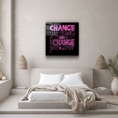 Autres décorations murales - ・"Change Your World - Pink"・Glass Wall Art | Artdesigna Glass Printing Wall Arts. - ARTDESIGNA