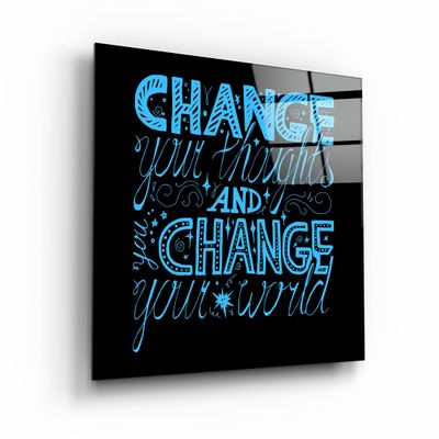 Autres décorations murales - ・"Change Your World - Blue"・Glass Wall Art | Artdesigna Glass Printing Wall Arts. - ARTDESIGNA
