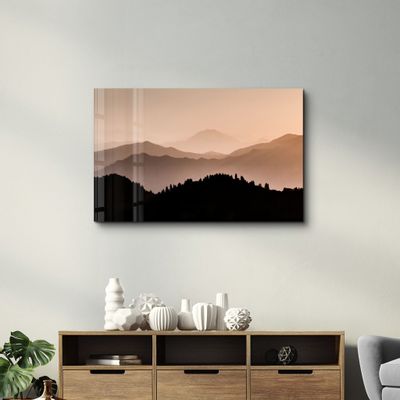 Autres décorations murales - Black Mountains | Glass Wall Art - ARTDESIGNA