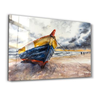 Other wall decoration - Boat On the Beach | Glass Wall Art - ARTDESIGNA