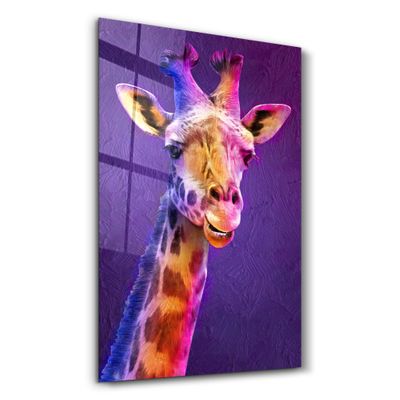 Other wall decoration - Purple Giraffe | Glass Wall Art - ARTDESIGNA