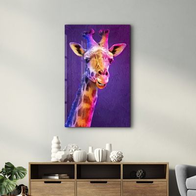 Other wall decoration - Purple Giraffe | Glass Wall Art - ARTDESIGNA
