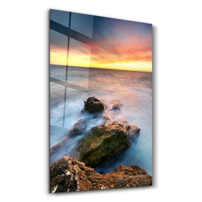 Other wall decoration - Sunset and Rocks | Glass Wall Art - ARTDESIGNA
