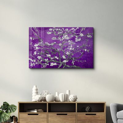 Autres décorations murales - Abstract Flowers V4 | Glass Wall Art - ARTDESIGNA