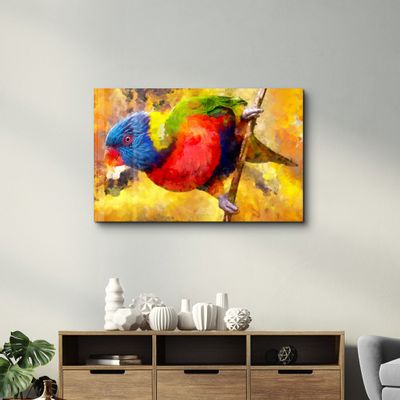 Autres décorations murales - Abstract Colorful Parrot | Glass Wall Art - ARTDESIGNA