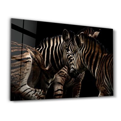 Other wall decoration - Zebra Family | Glass Wall Art - ARTDESIGNA