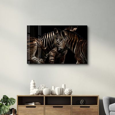 Other wall decoration - Zebra Family | Glass Wall Art - ARTDESIGNA