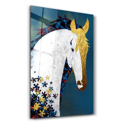 Autres décorations murales - Abstract Puzzle Horse | Glass Wall Art - ARTDESIGNA