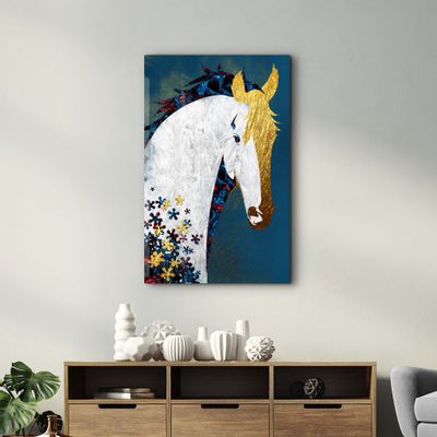 Other wall decoration - Abstract Puzzle Horse | Glass Wall Art - ARTDESIGNA