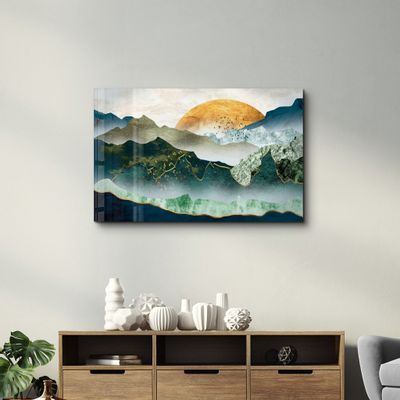 Other wall decoration - Abstract Birds and Sunset | Glass Wall Art - ARTDESIGNA