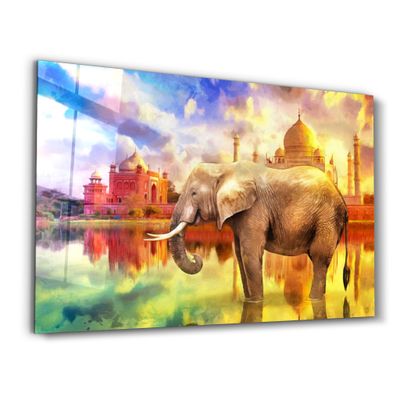 Autres décorations murales - Abstract Elephant | Glass Wall Art - ARTDESIGNA