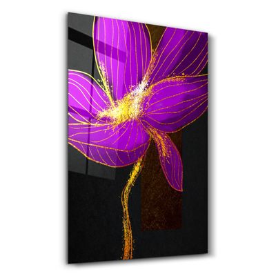 Autres décorations murales - Purple Flower 2 | Glass Wall Art - ARTDESIGNA