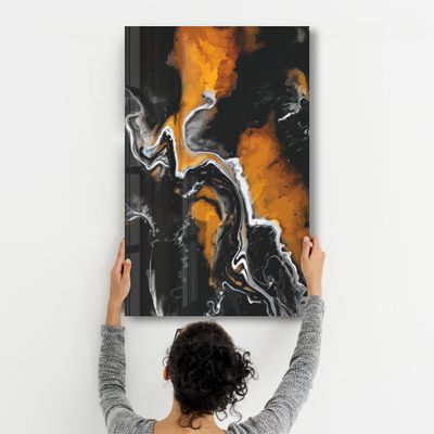 Autres décorations murales - Abstract Shapes V8 | Glass Wall Art - ARTDESIGNA