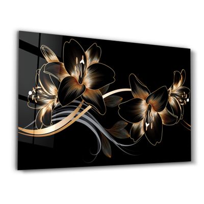 Autres décorations murales - Abstract Flowers 4 | Glass Wall Art - ARTDESIGNA