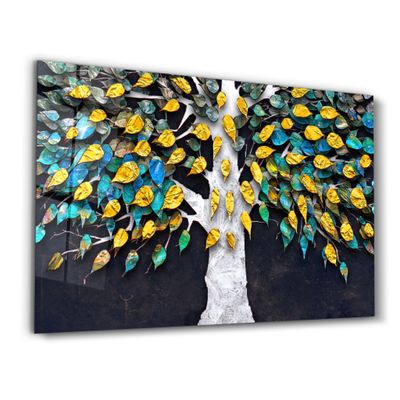Autres décorations murales - Abstract Leaves 5 | Glass Wall Art - ARTDESIGNA