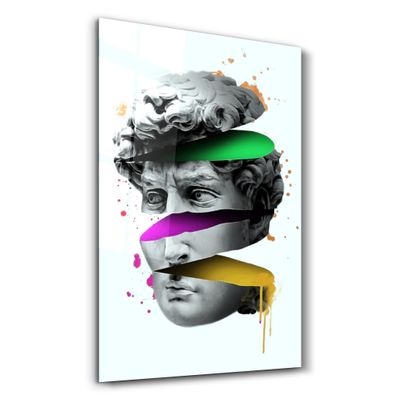 Autres décorations murales - Abstract Colorful Face 2 | Glass Wall Art - ARTDESIGNA