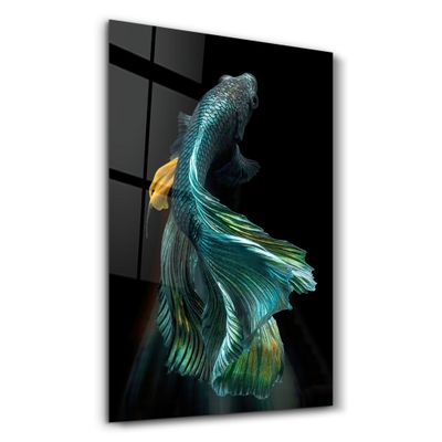 Other wall decoration - Blue Fish | Glass Wall Art - ARTDESIGNA