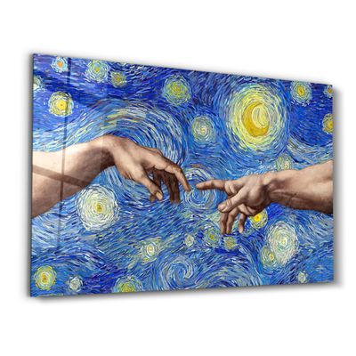 Autres décorations murales - Abstract Van Gogh | Glass Wall Art - ARTDESIGNA