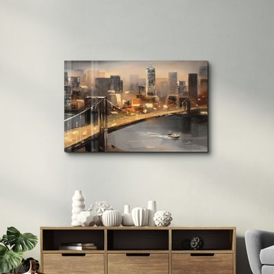 Autres décorations murales - Oil Painting Bridge | Glass Wall Art - ARTDESIGNA