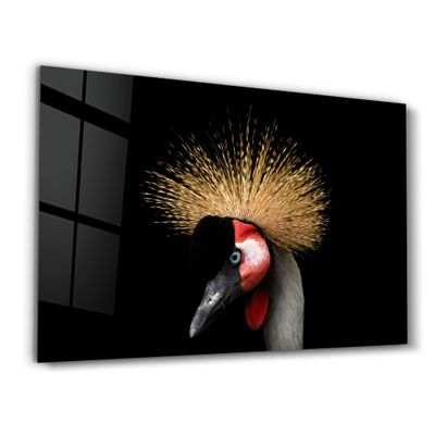 Other wall decoration - Crowned Crane | Glass Wall Art - ARTDESIGNA