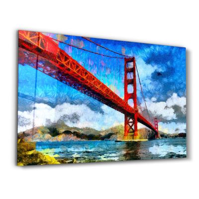 Other wall decoration - Abstract Colorful Bridge | Glass Wall Art - ARTDESIGNA