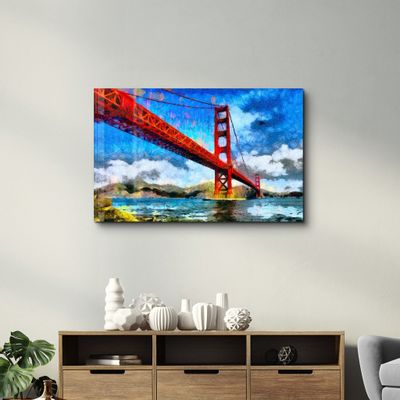 Autres décorations murales - Abstract Colorful Bridge | Glass Wall Art - ARTDESIGNA