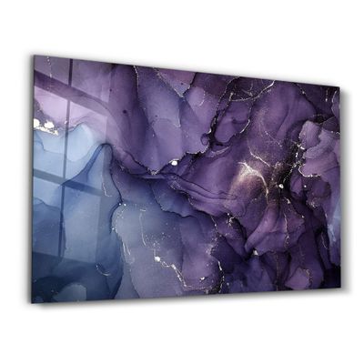 Other wall decoration - Purple Wave Pattern | Glass Wall Art - ARTDESIGNA