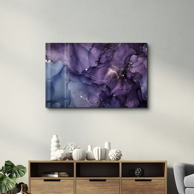 Autres décorations murales - Purple Wave Pattern | Glass Wall Art - ARTDESIGNA