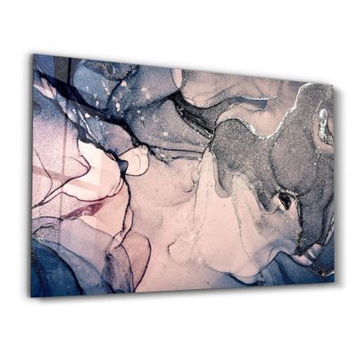 Autres décorations murales - Gray and Blue Wave Pattern | Glass Wall Art - ARTDESIGNA